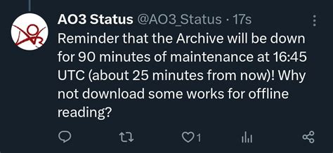 ao3 down|ao3 down for maintenance.